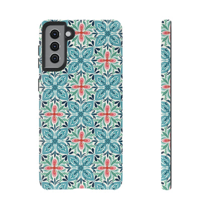 Stonecrop Samsung Case - Floral Tile Geometric Pattern