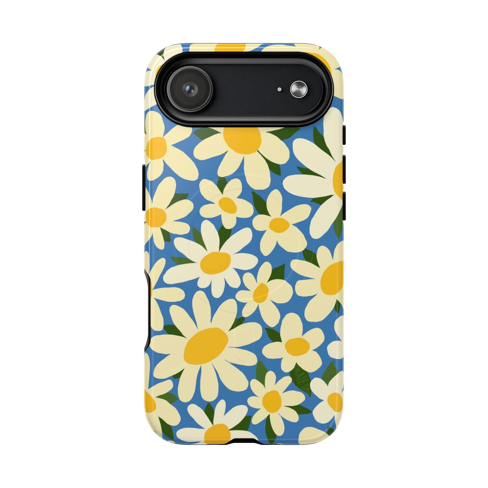 Shasta Daisy MagSafe iPhone 17 Air Case – Glossy | blue, cream, yellow daisy floral print