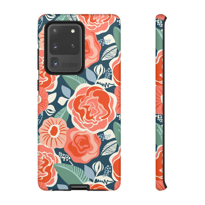 Tea Rose Navy Samsung Galaxy Tough Case