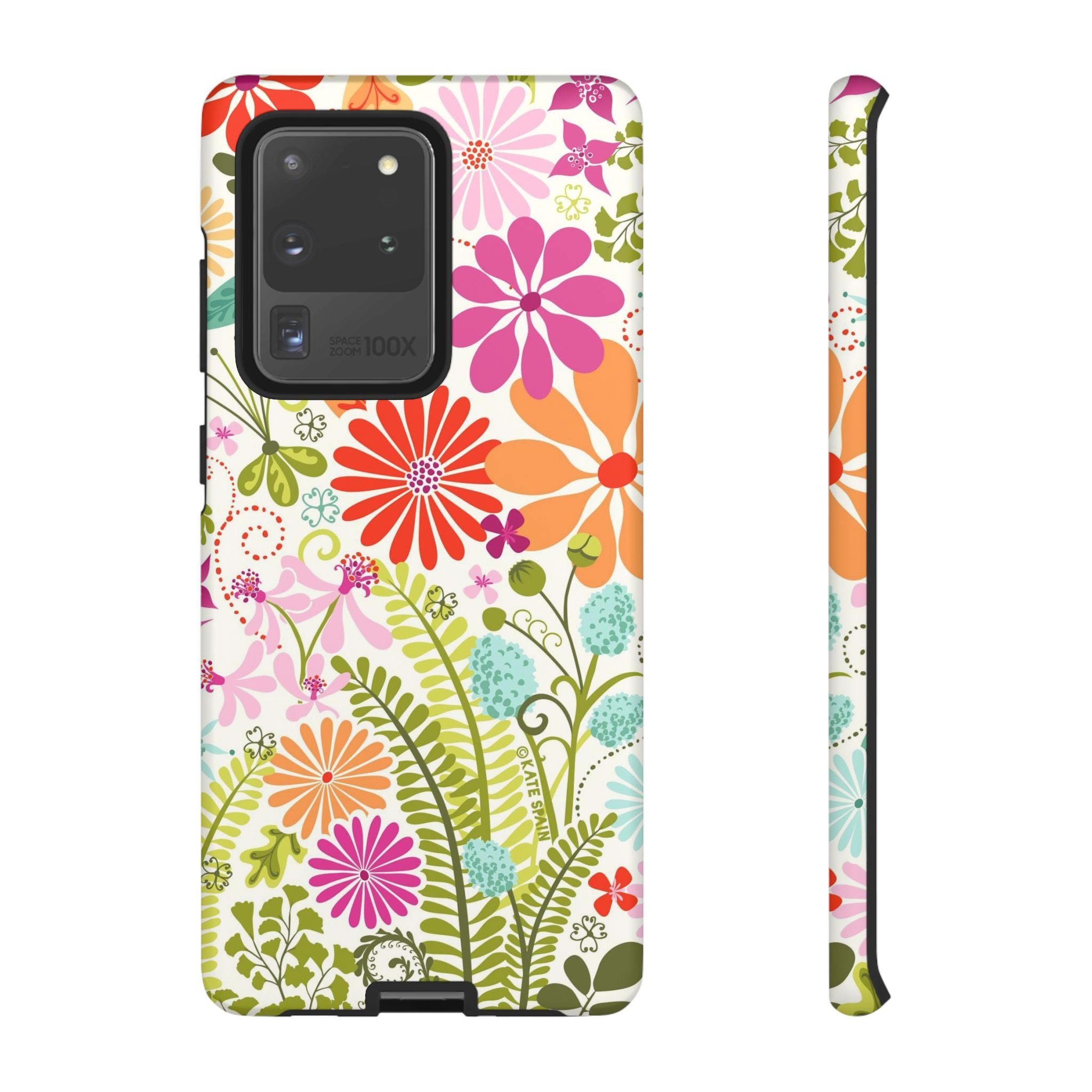 Luxury Terrain Samsung Galaxy S20 Ultra Case – Matte | white, magenta, coral botanical woodland floral print 