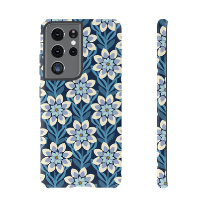 Modern Dahlia Samsung Case - Navy Allover Pattern
