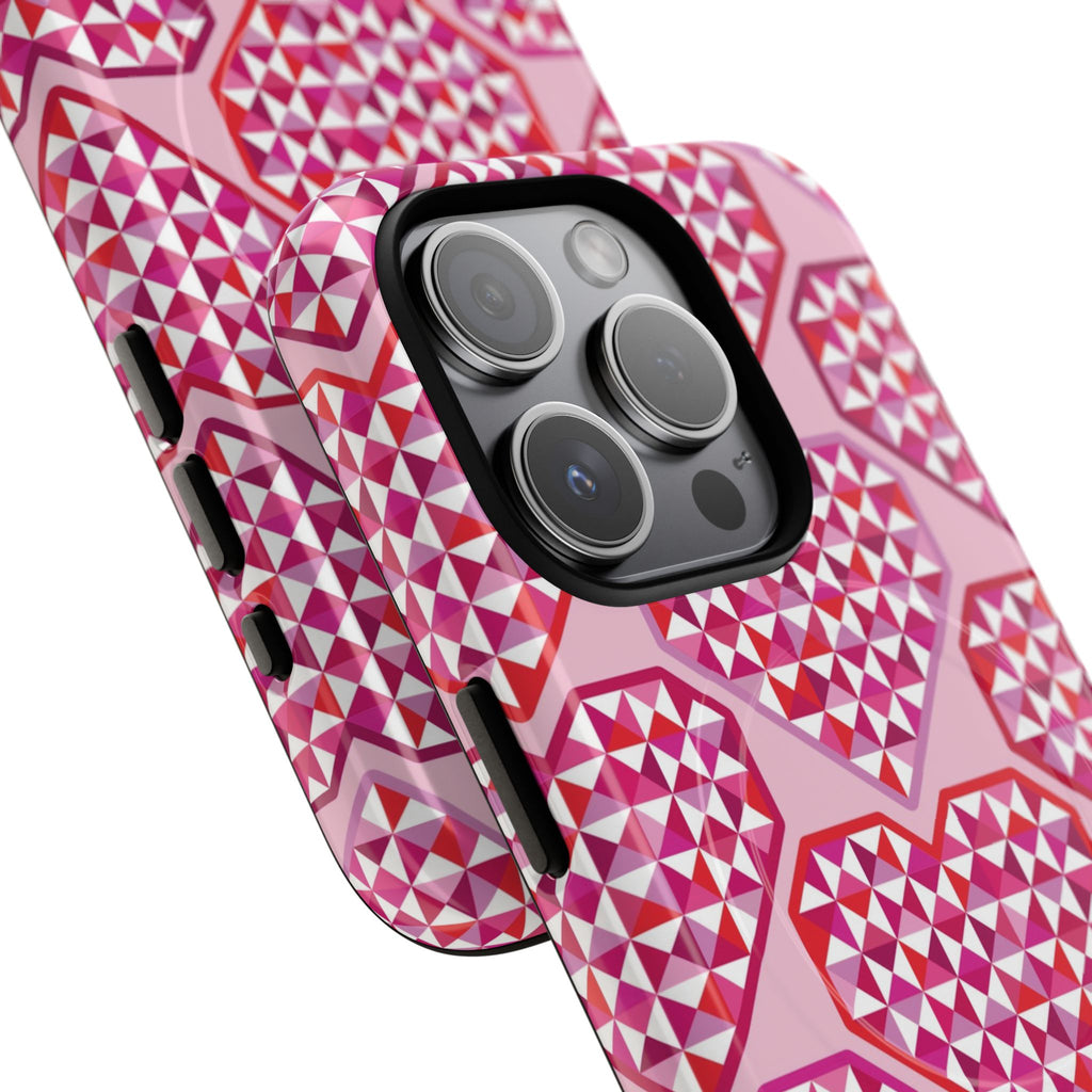 Pink Pyramid Heart MagSafe iPhone Case
