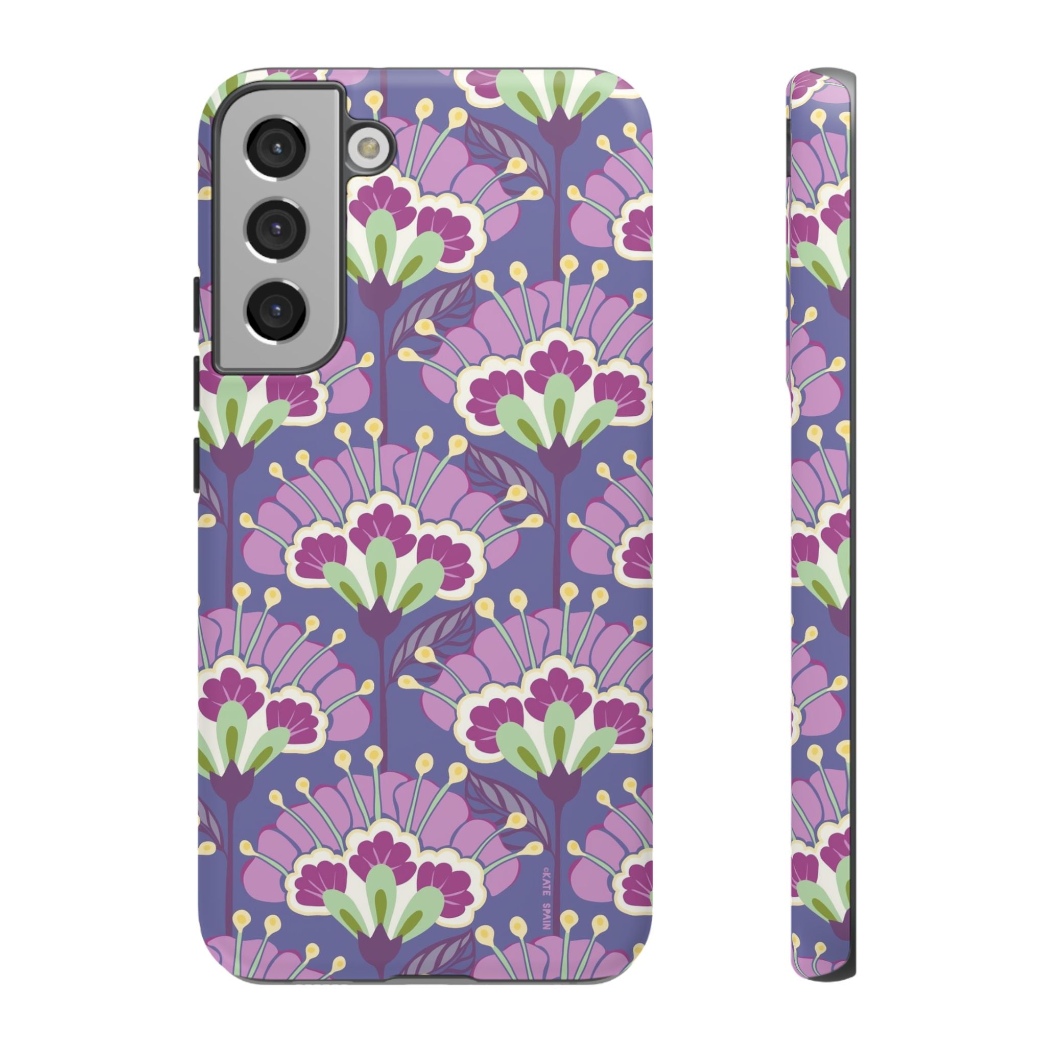 Luxury Lantern Flower Samsung Galaxy S22 Plus Case – Matte | mauve, purple, lime green floral print