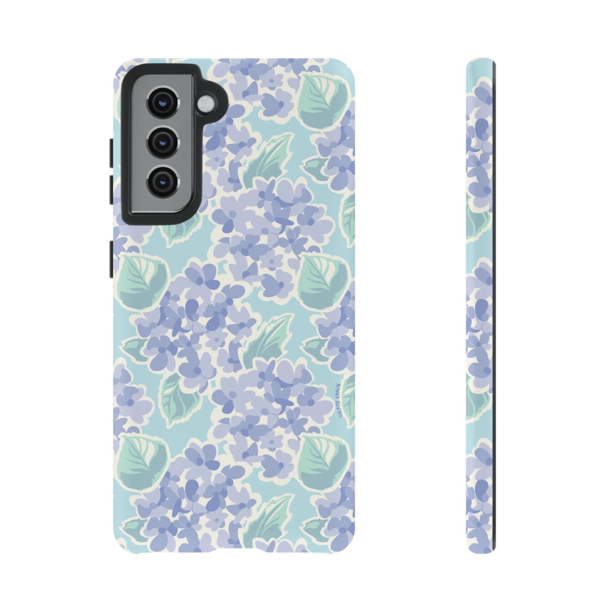 Luxury Nantucket Hydrangea Samsung Galaxy S21 Case – Matte | white, lavender, mint watercolor hydrangea print