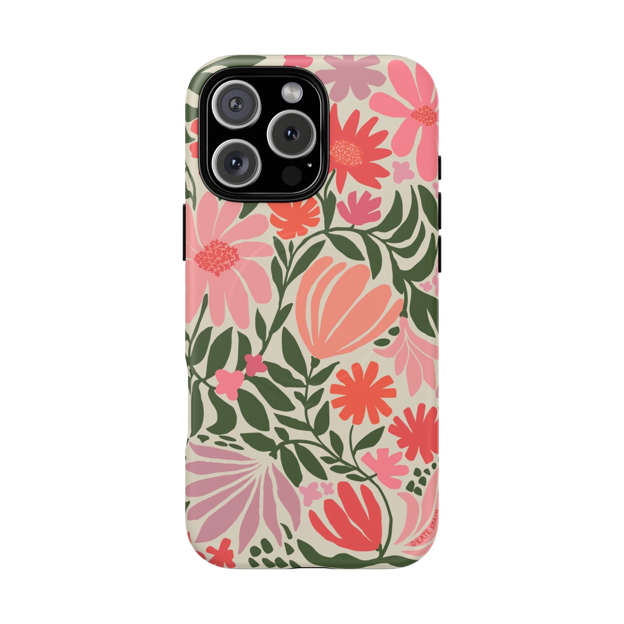 Botanica MagSafe iPhone 16 Pro Max Case – Matte | coral, pink, sage green botanical wildflower print