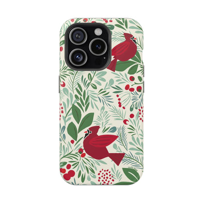 Birds and Berries iPhone MagSafe Tough Case iPhone 15 Pro Matte