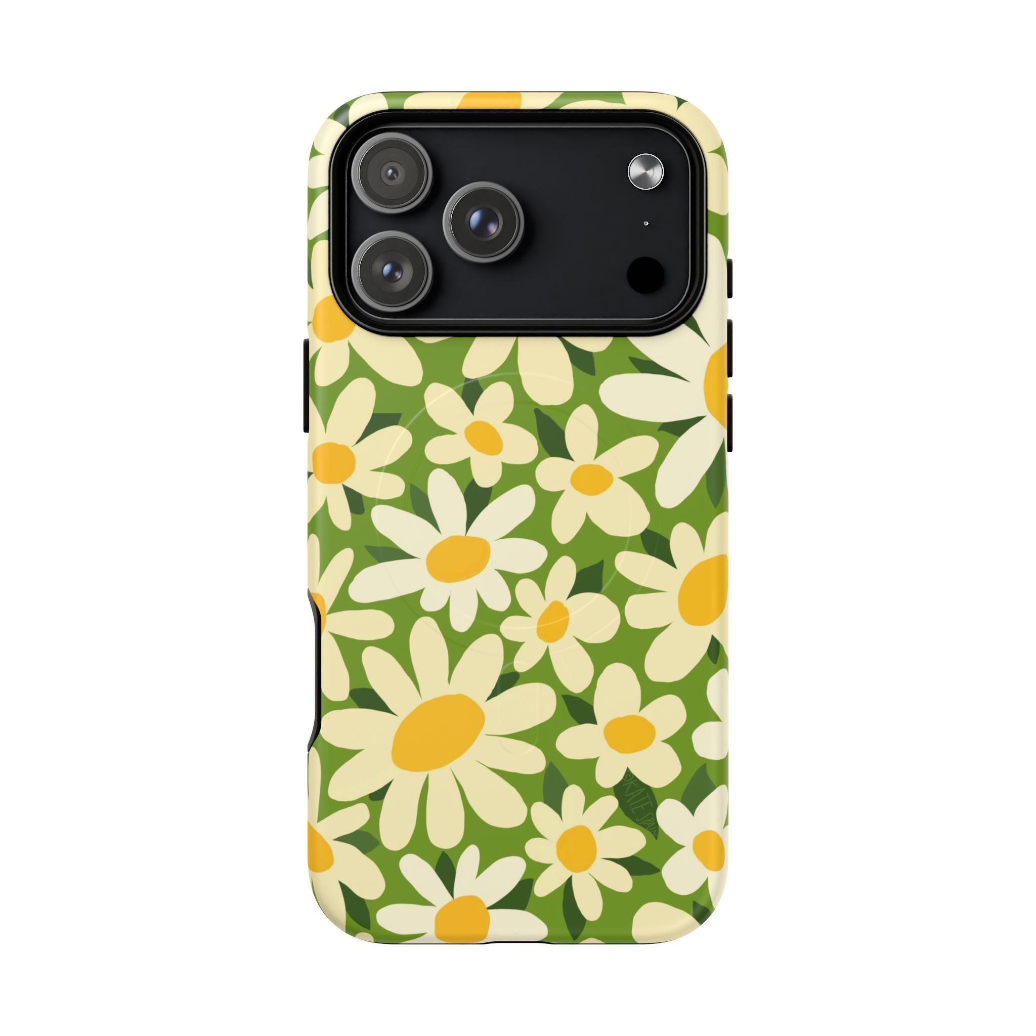 Shasta Daisy MagSafe iPhone 17 Pro Max Case – Matte | green, white, yellow daisy floral print
