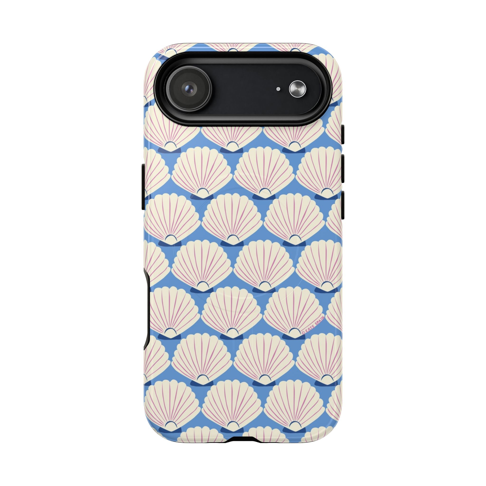 Seashells MagSafe iPhone 17 Air Case – Glossy | periwinkle, cream, blush scallop shell print
