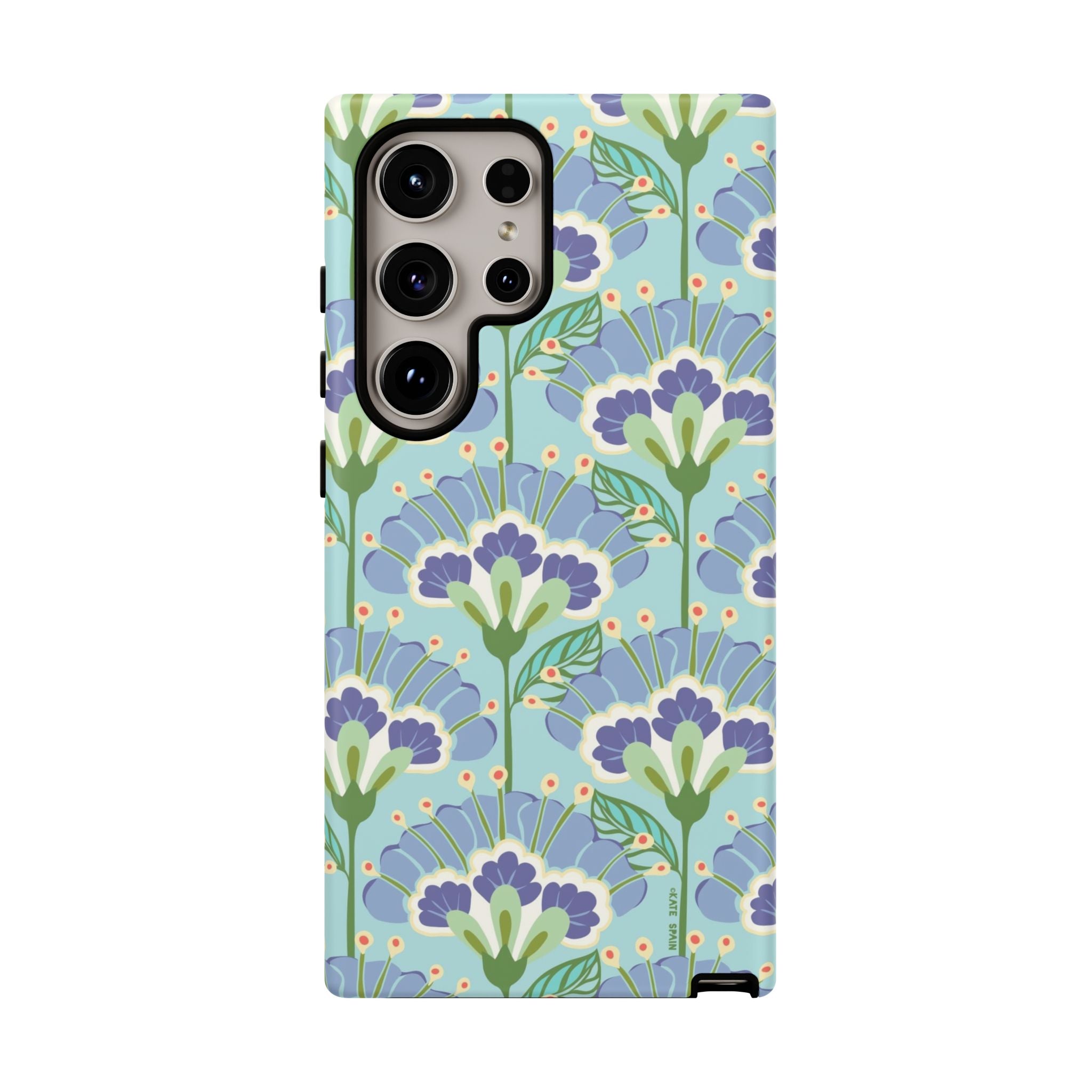 Lantern Flower Samsung Galaxy S24 Ultra Case – Matte | light blue, lavender, lime green floral print