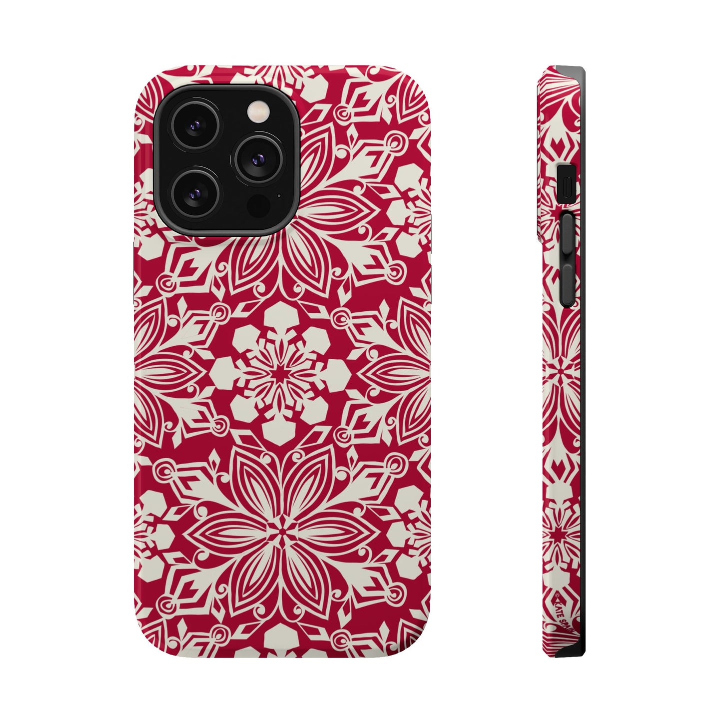 Snowfall Paper Cut Snowflake MagSafe Tough Case iPhone 14 Pro Max Glossy