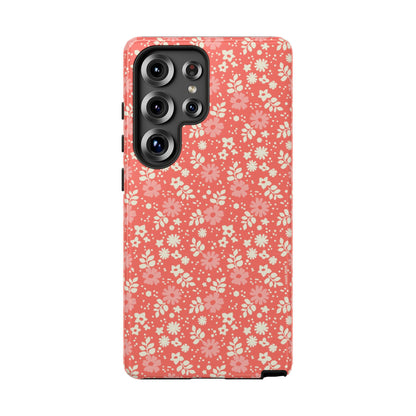 Petaline Floral Daisy Coral Samsung Tough Case
