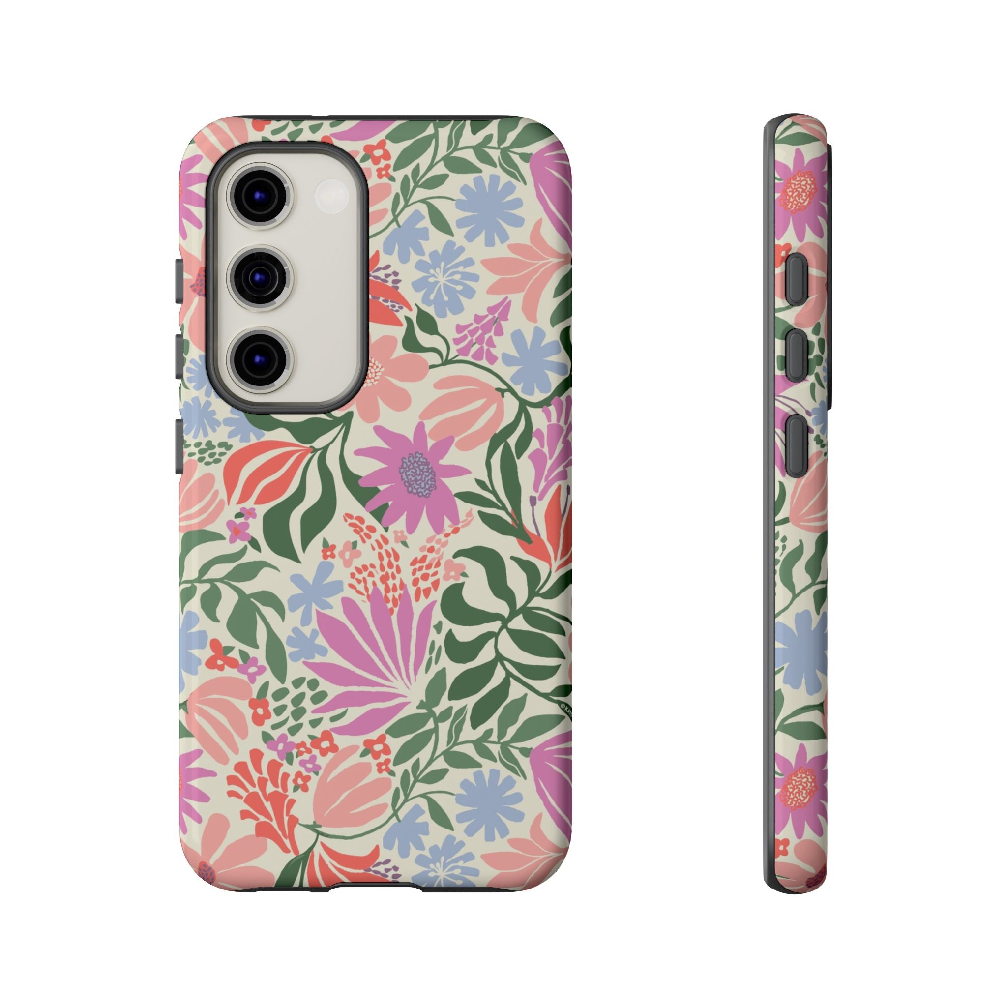 Luxury Botanica Pastel Samsung Galaxy S23 Case – Glossy | blush, lavender, sage pastel botanical wildflower print