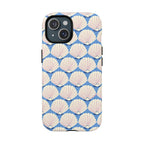 Seashells MagSafe iPhone 15 Case – Matte | periwinkle, cream, blush scallop shell print