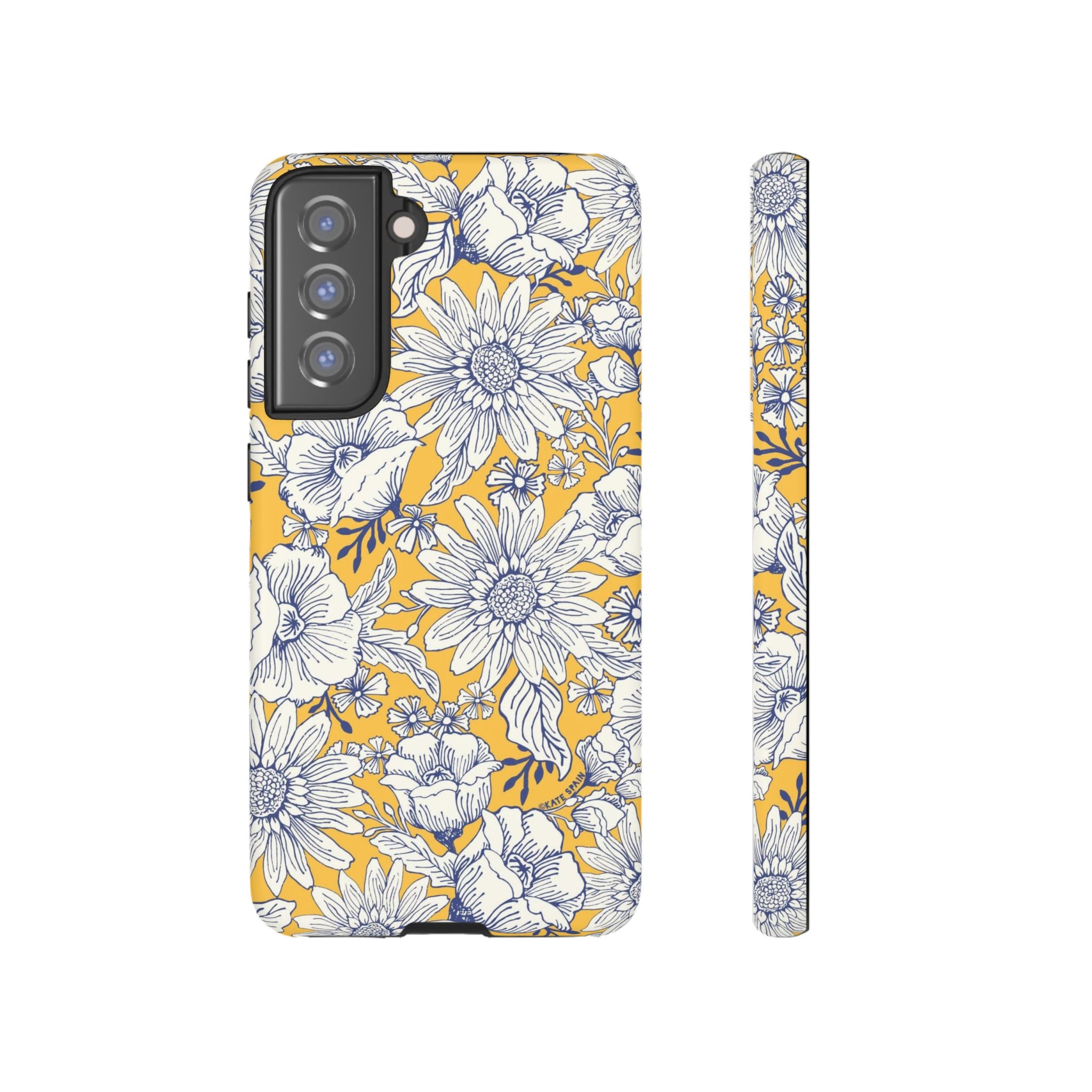 Luxury Jardin Samsung Galaxy S21 FE Case – Matte | yellow, cream, blue botanical floral print