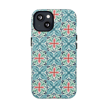 Stonecrop MagSafe iPhone Case - Floral Tile Geometric Pattern
