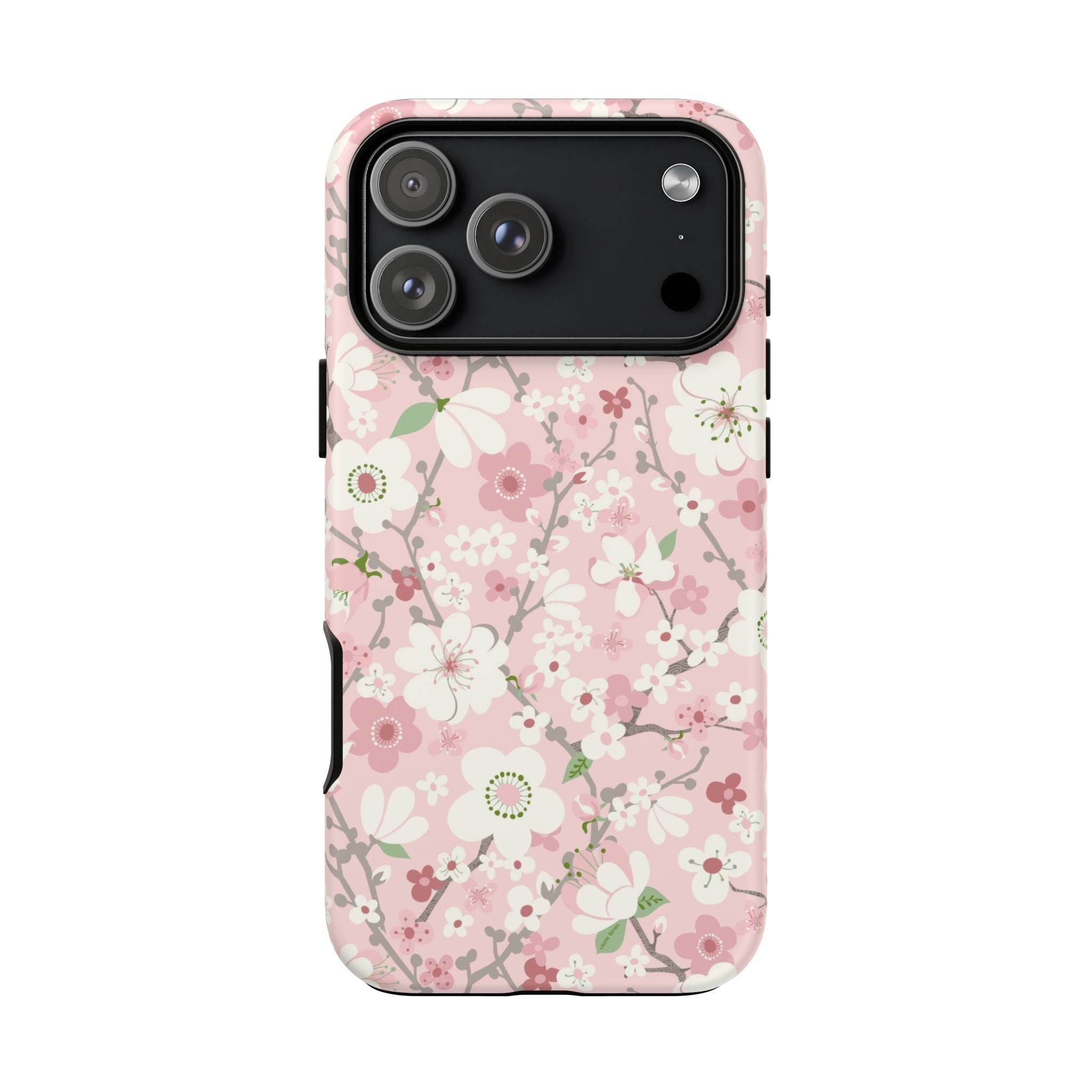 Luxury Pink Cherry Blossom Tough iPhone 17 Pro Max Case – Matte | light pink, white, cherry blossom floral print
