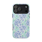 Nantucket Hydrangea MagSafe iPhone Phone Case – Glossy | periwinkle, sky blue, mint hydrangea floral print