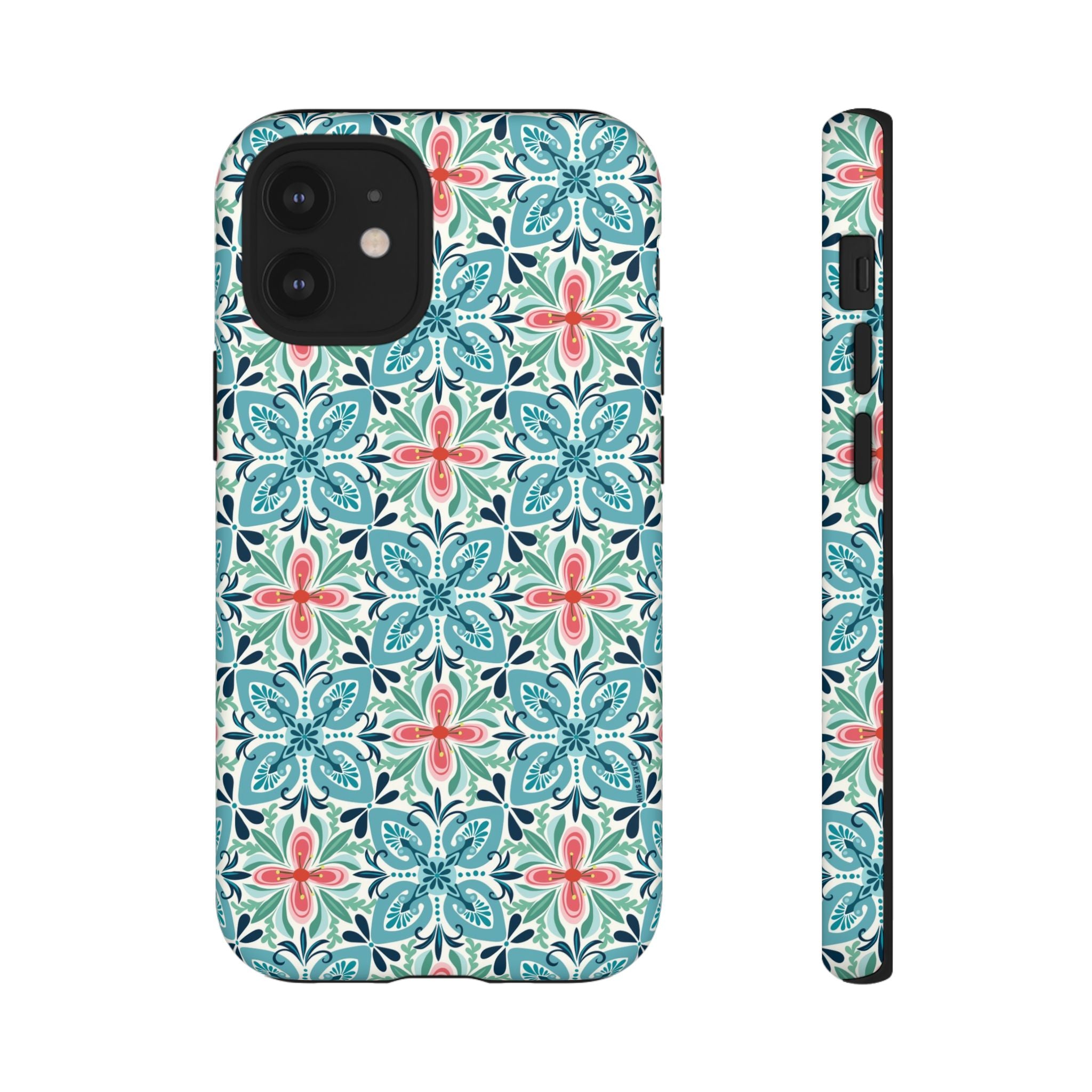 Stonecrop Tough iPhone 12 Mini Case – Matte | sage, cream, blush botanical succulent print