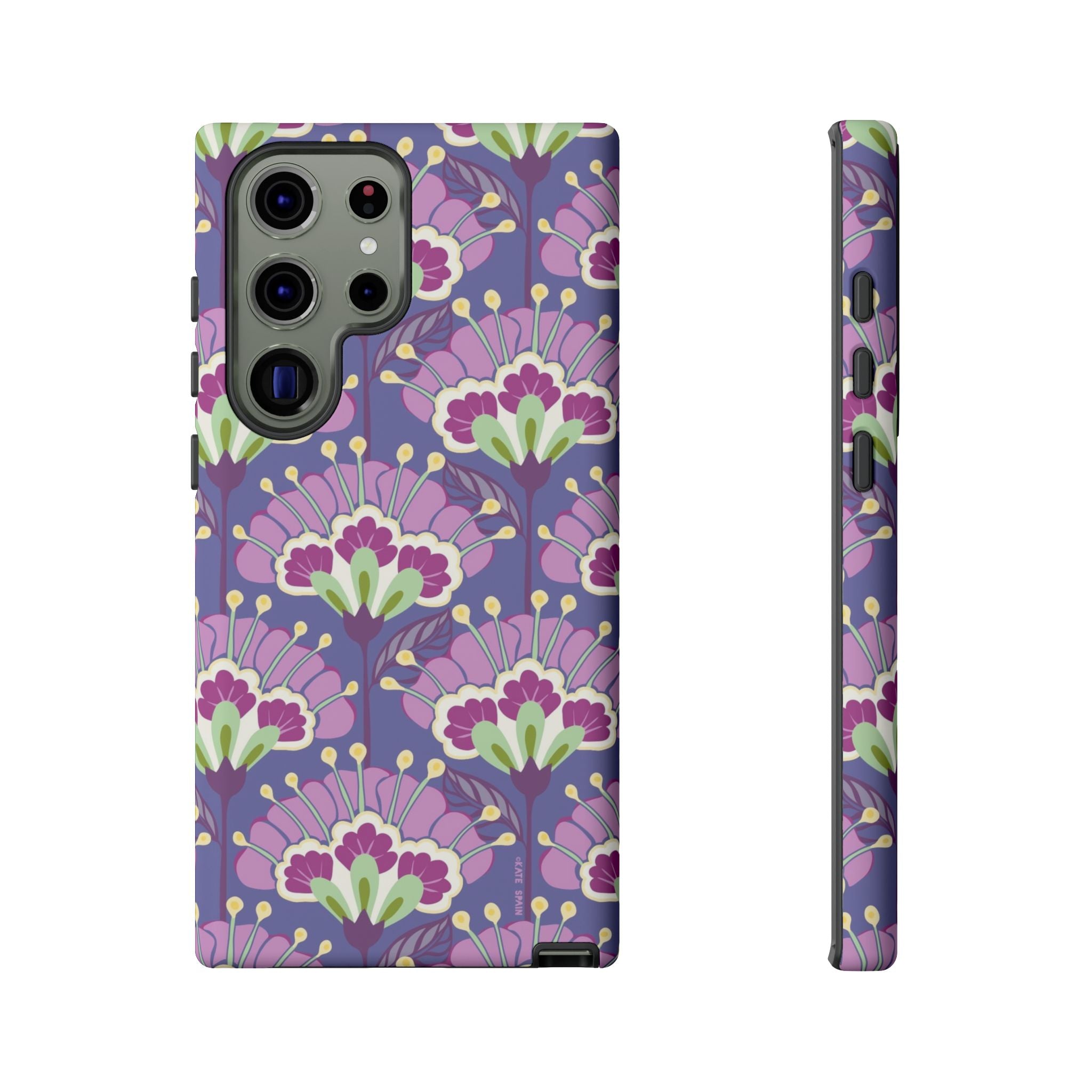 Luxury Lantern Flower Samsung Galaxy S23 Ultra Case – Matte | mauve, purple, lime green floral print
