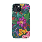 Posy MagSafe iPhone 13 Case – Matte | teal, purple, magenta, yellow botanical wildflower print