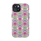 Butterfly MagSafe iPhone 13 Case – Matte | cream, magenta, periwinkle butterfly floral print