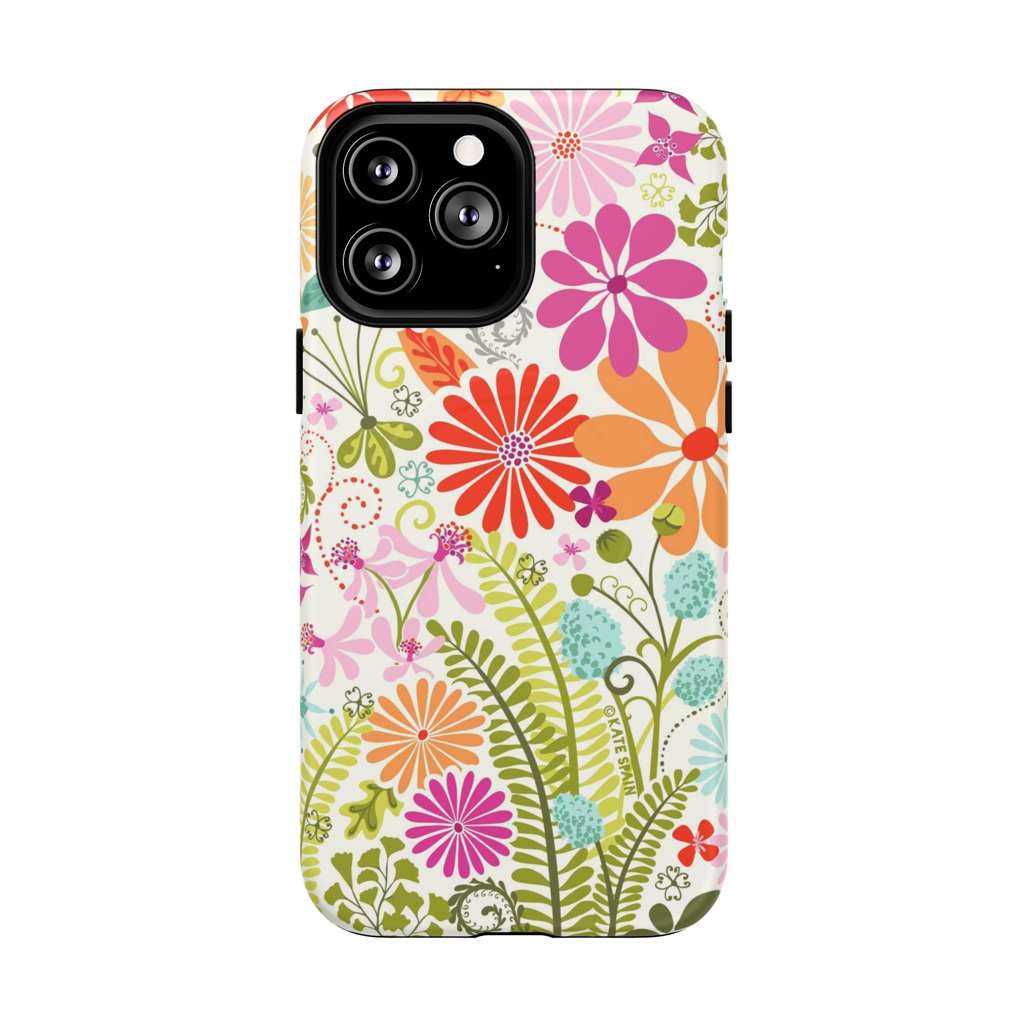 Terrain Day MagSafe iPhone 13 Pro Max Case – Matte | white, magenta, coral botanical woodland floral print