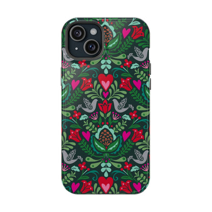 Rosemaling iPhone MagSafe Tough Case iPhone 15 Plus Glossy