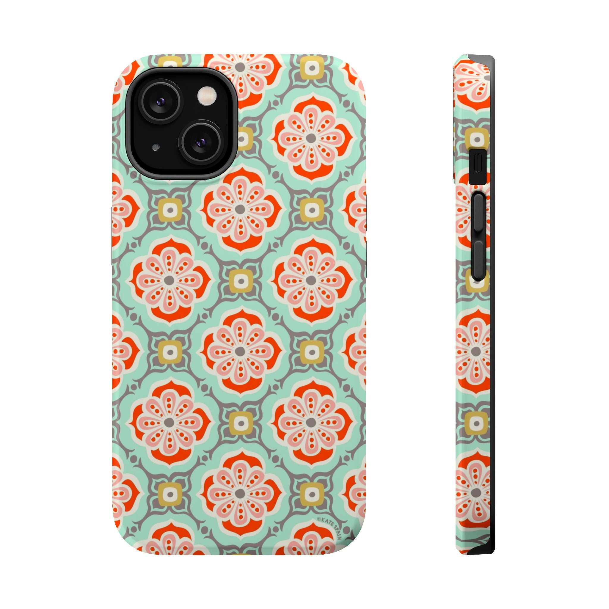 Alhambra geometric MagSafe case for iPhone 14 - glossy Moroccan tile design