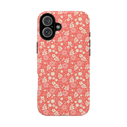 Petaline Floral Daisy Coral iPhone Tough Case