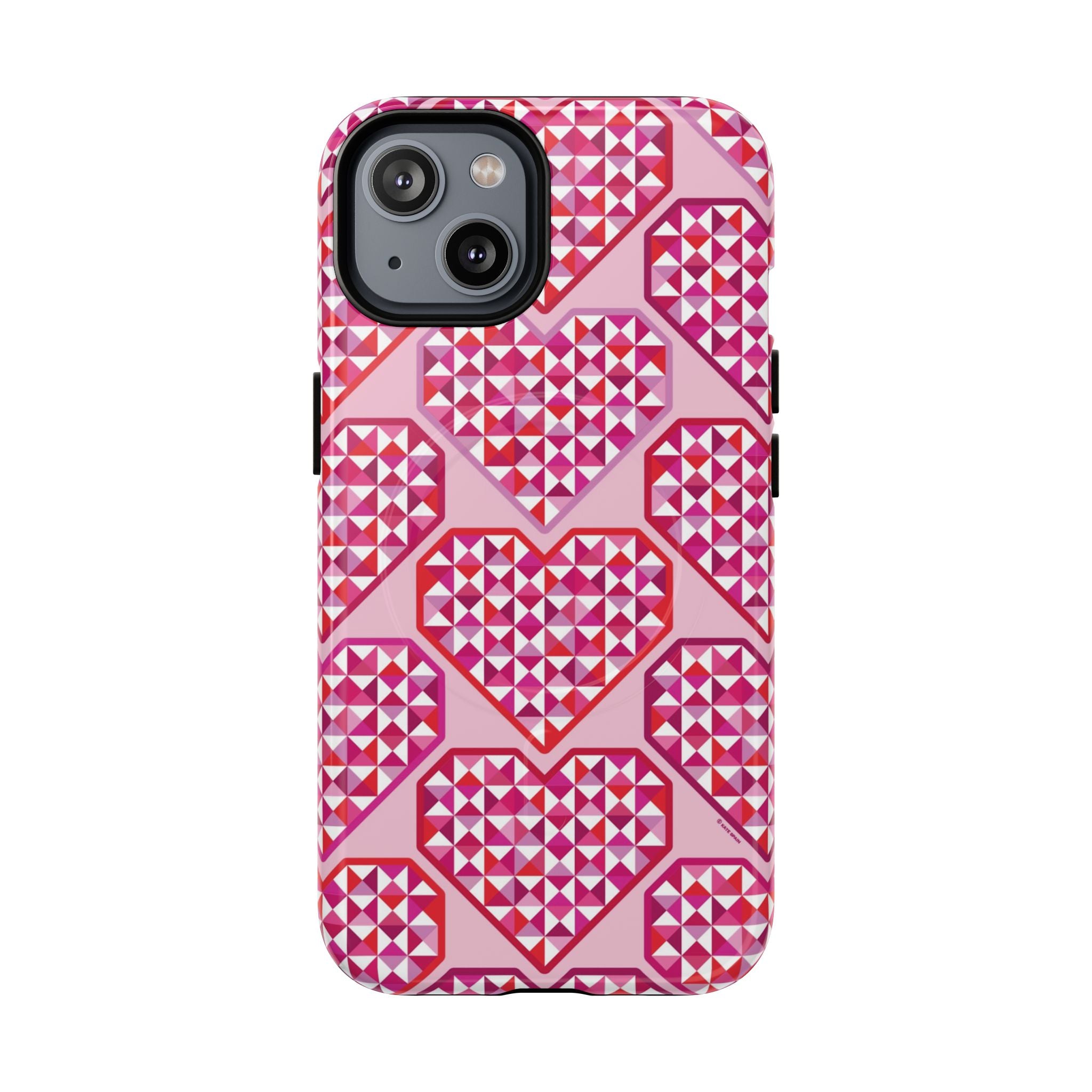 Pink Pyramid Heart MagSafe iPhone Case