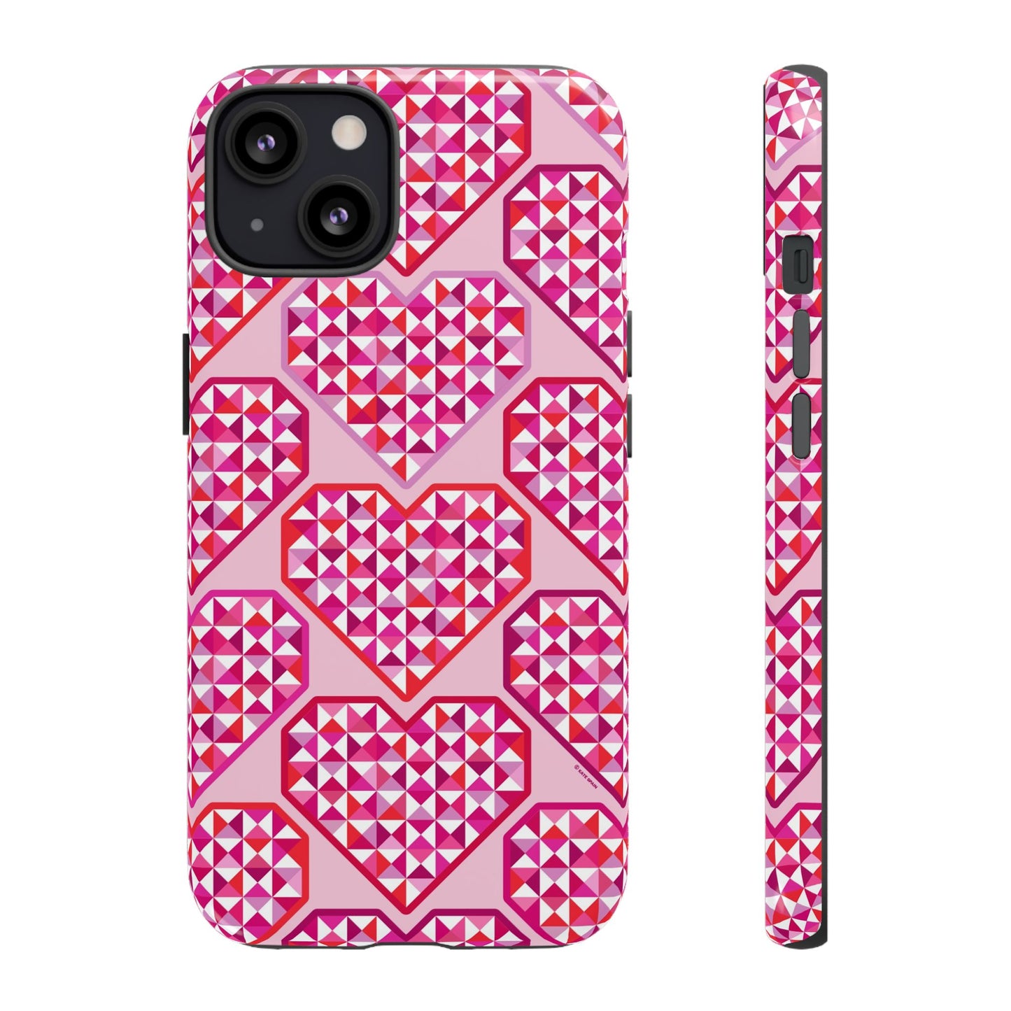 Pink Pyramid Heart iPhone Tough Case