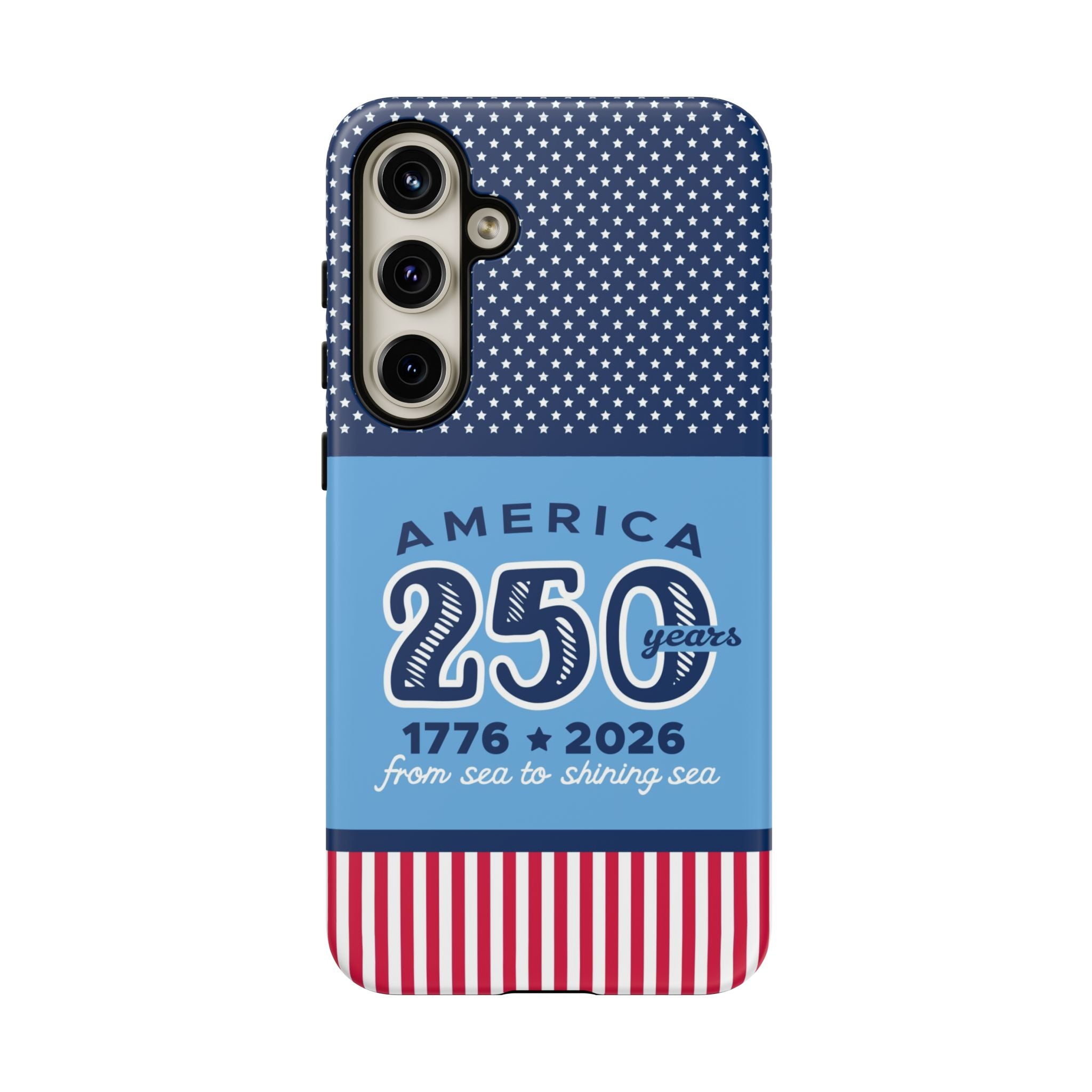Sea to Shining Sea Samsung Galaxy S22 Plus Case – Matte | navy, sky blue, red patriotic America 250 commemorative print