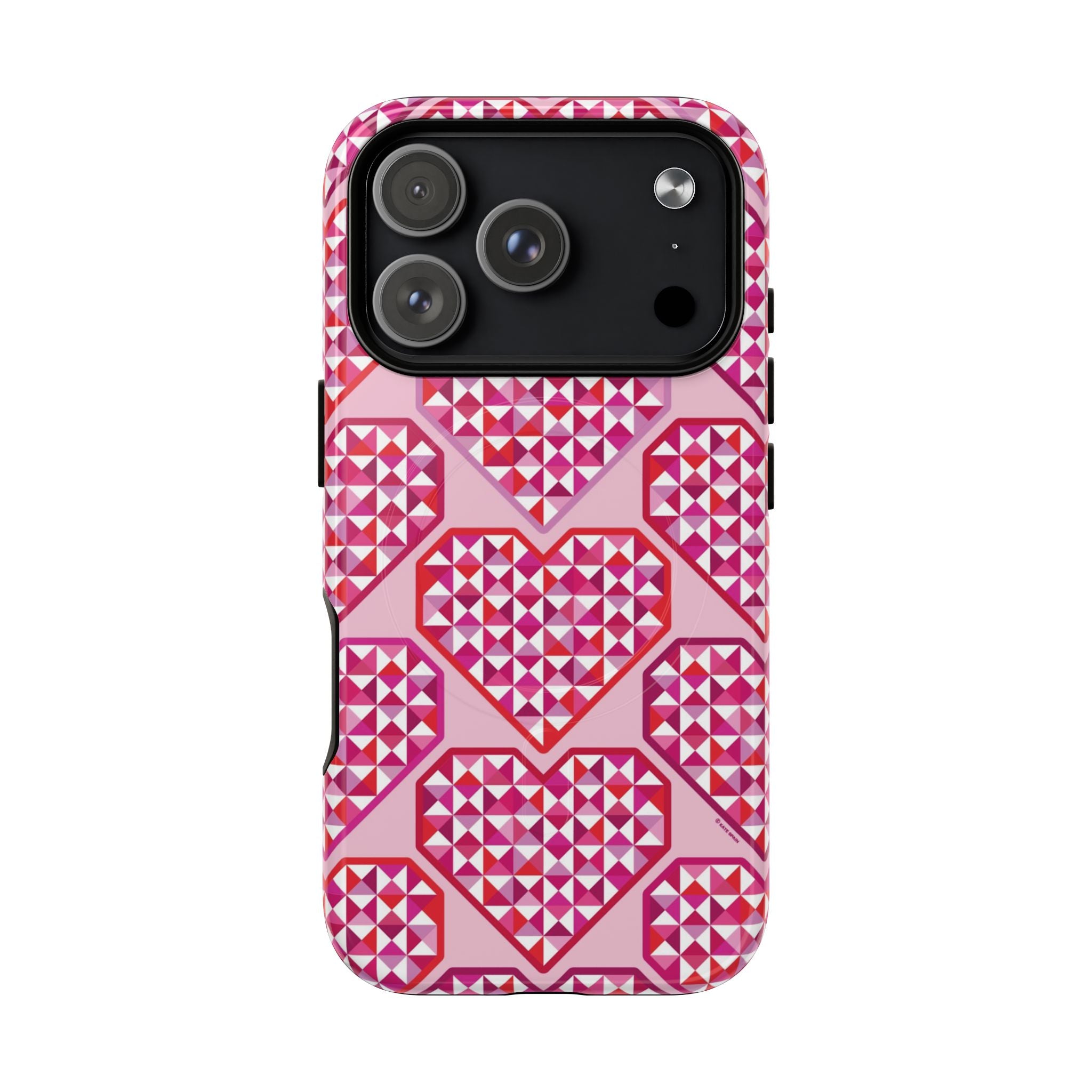 Pink Pyramid Heart MagSafe iPhone Case