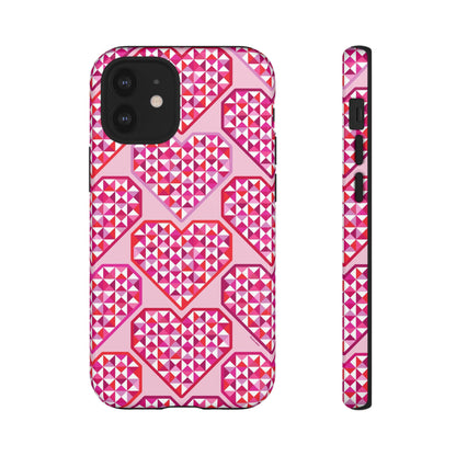 Pink Pyramid Heart iPhone Tough Case