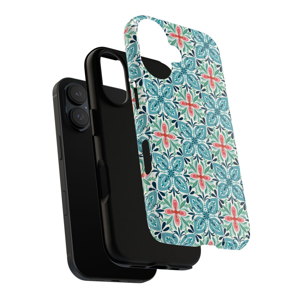 Stonecrop iPhone Case – lifestyle detail | sage, cream, blush botanical succulent print