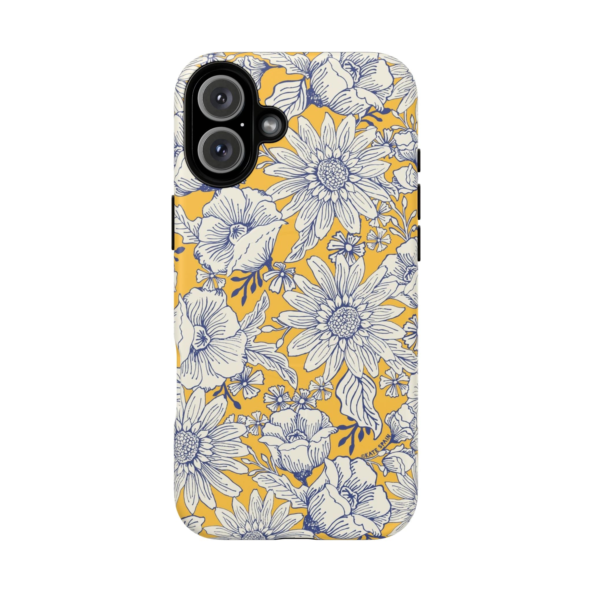 Jardin Yellow MagSafe iPhone 16 Plus Case – Matte | yellow and cream botanical garden print