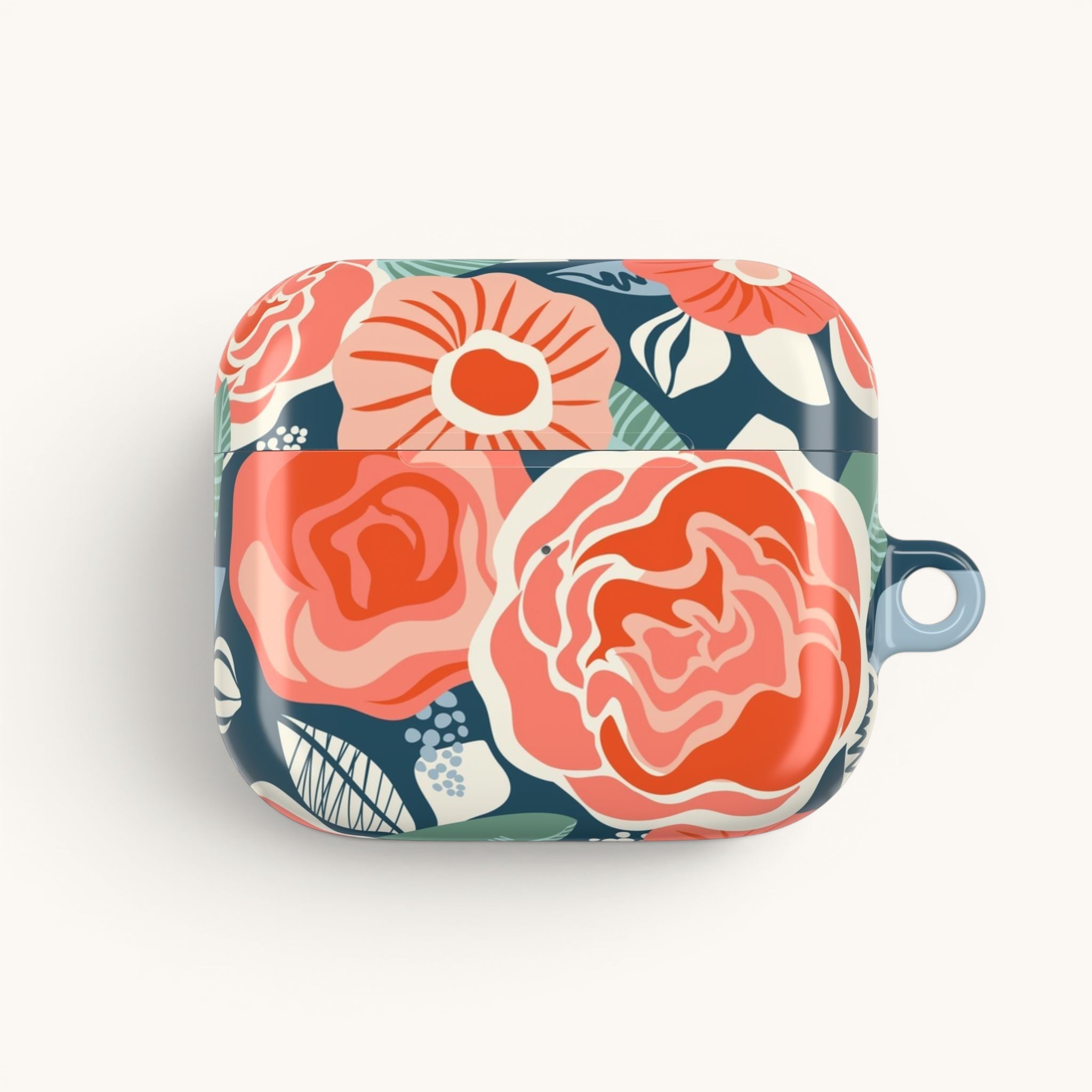 Tea Rose Navy AirPods Case