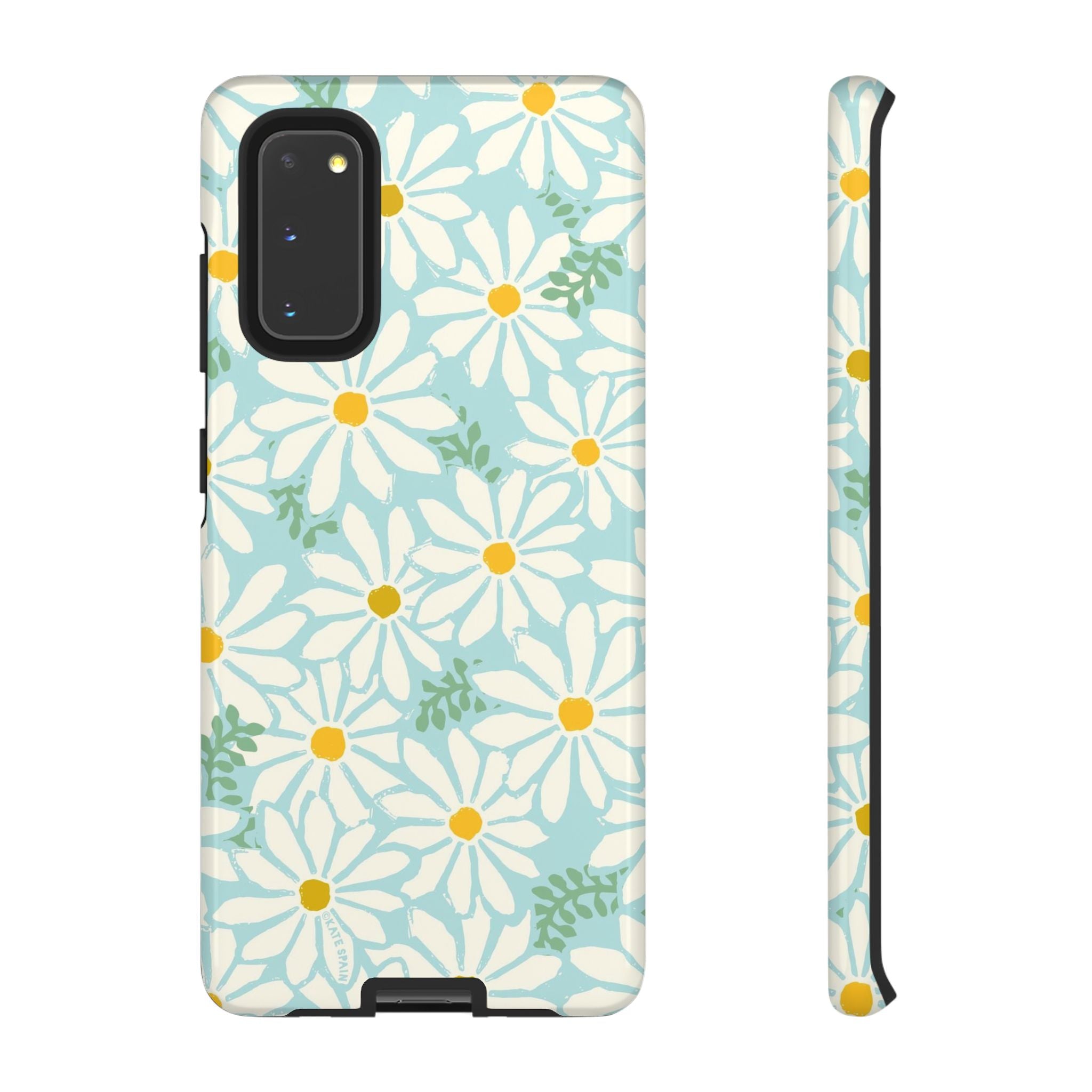 Luxury Daisies Samsung Galaxy S20 Case – Glossy | white, yellow, aqua daisy floral print
