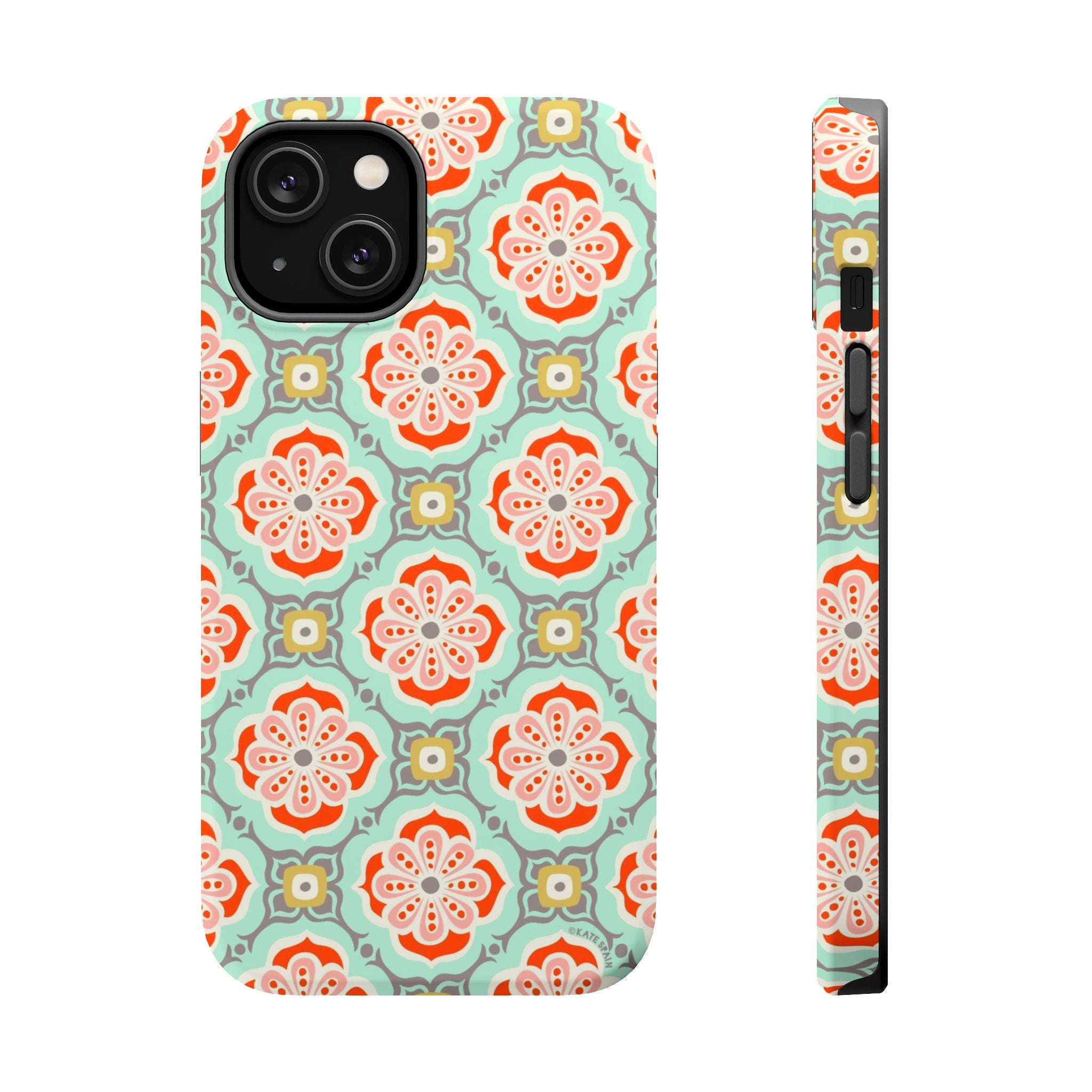 iPhone 14 magnetic case with Alhambra pattern in matte finish