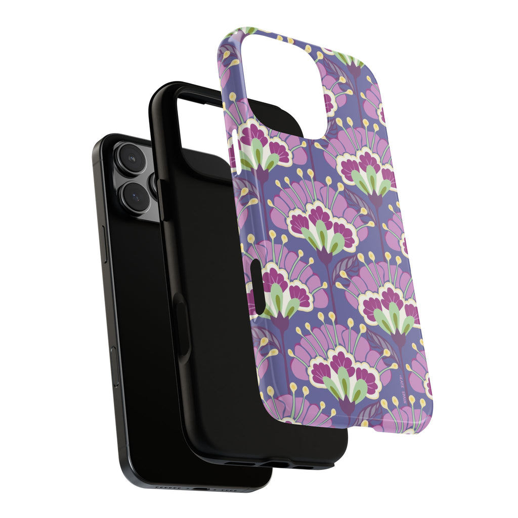 Lantern Flower Tough iPhone 16 Pro Max Case – exploded side view showing dual-layer construction