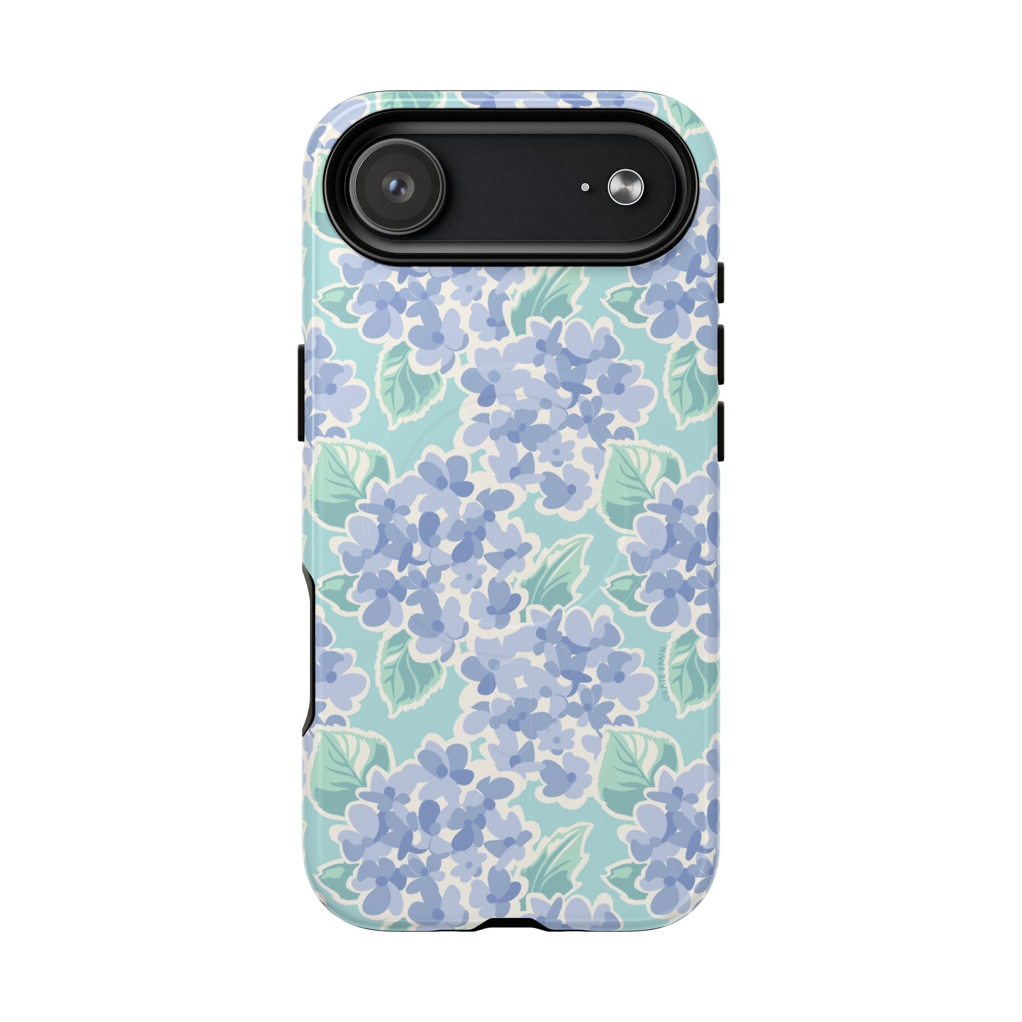 Nantucket Hydrangea MagSafe iPhone Phone Case – Glossy | periwinkle, sky blue, mint hydrangea floral print