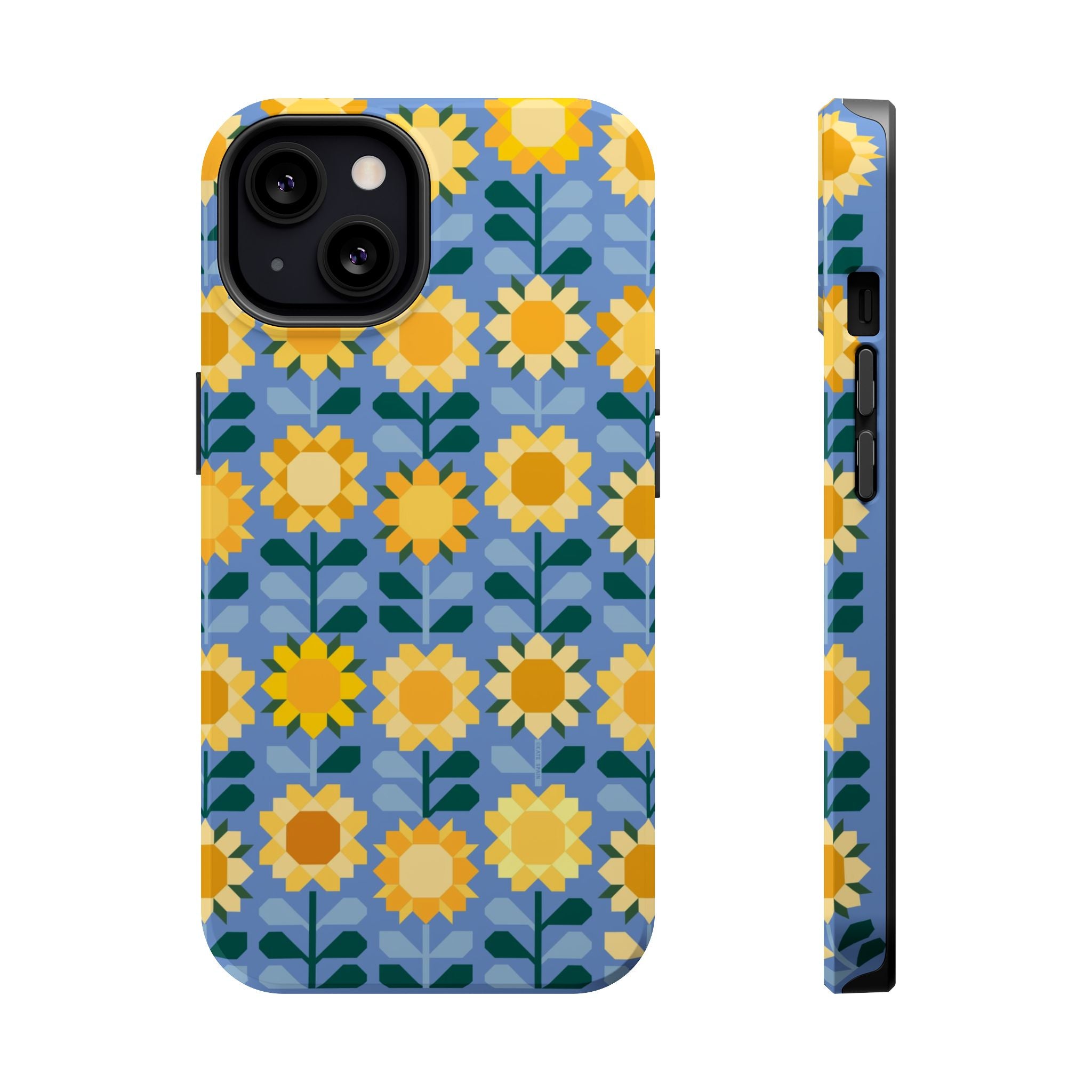 Sunflowers MagSafe tough case for iPhone 13 - glossy vibrant yellow sunflower design