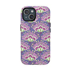Lantern Flower MagSafe iPhone 15 Case – Matte | periwinkle, purple, mauve, sage botanical lantern floral print