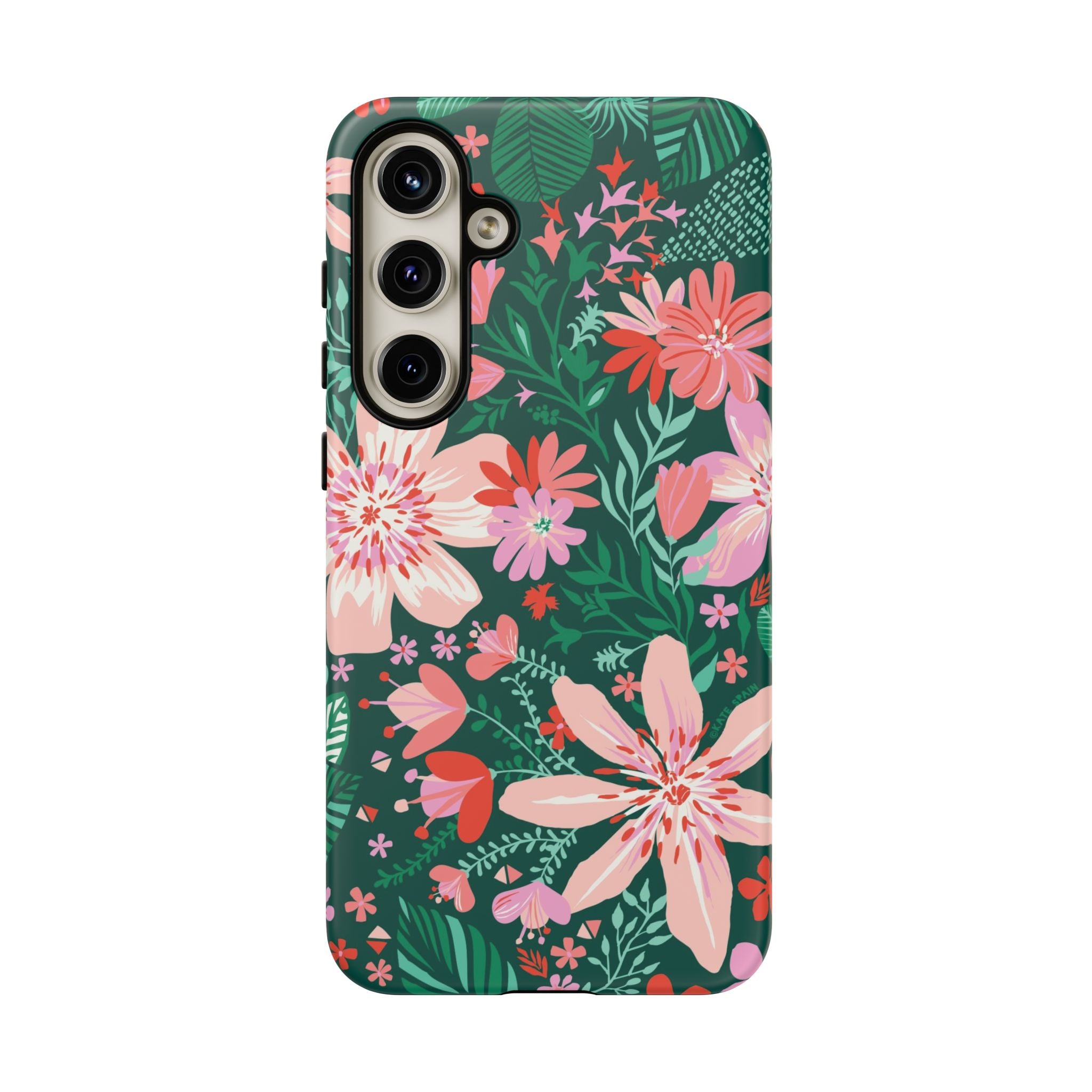 Tropical Bonaire Samsung Galaxy S24 Plus Case – Matte | jade, pink, white tropical floral botanical print