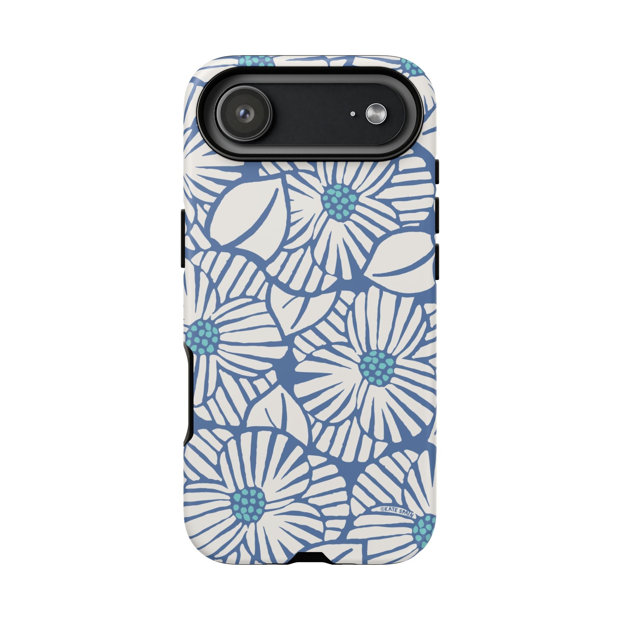 Calendula Tough iPhone 17 Air Case – Matte | periwinkle, cream, teal graphic daisy floral print