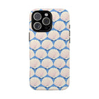 Seashells MagSafe iPhone 16 Pro Max Case – Glossy | periwinkle, cream, blush scallop shell print