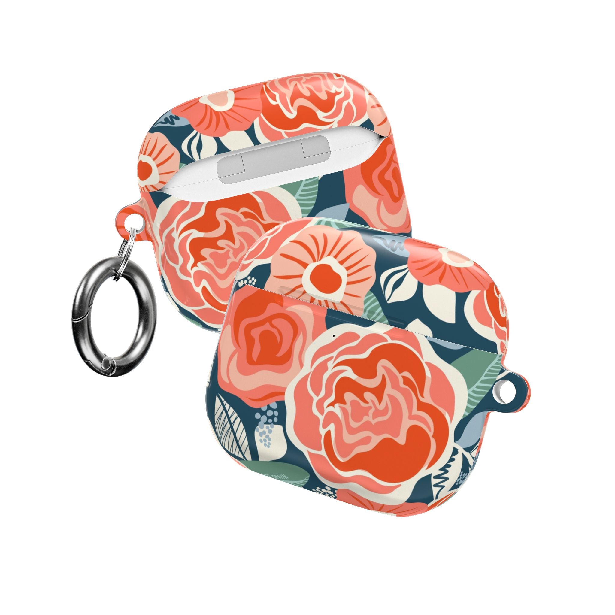 Tea Rose Navy AirPods Case
