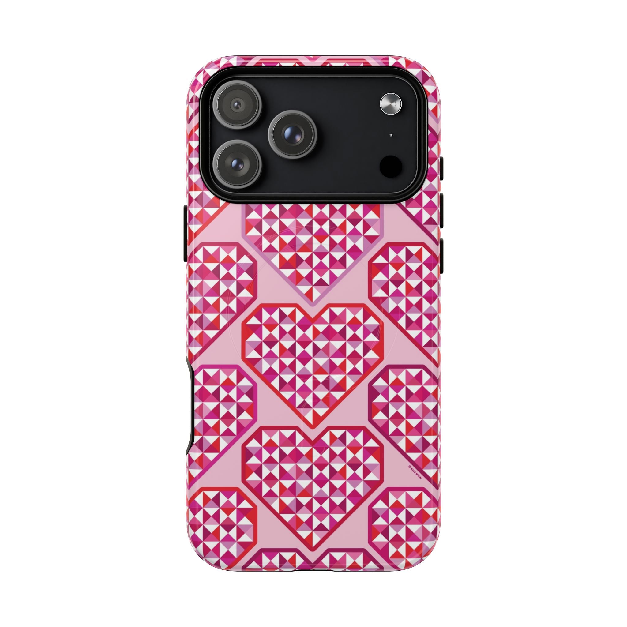 Pink Pyramid Heart MagSafe iPhone Case
