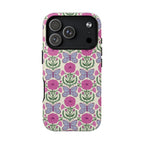 Butterfly MagSafe iPhone 17 Pro Case – Glossy | cream, magenta, periwinkle butterfly floral print