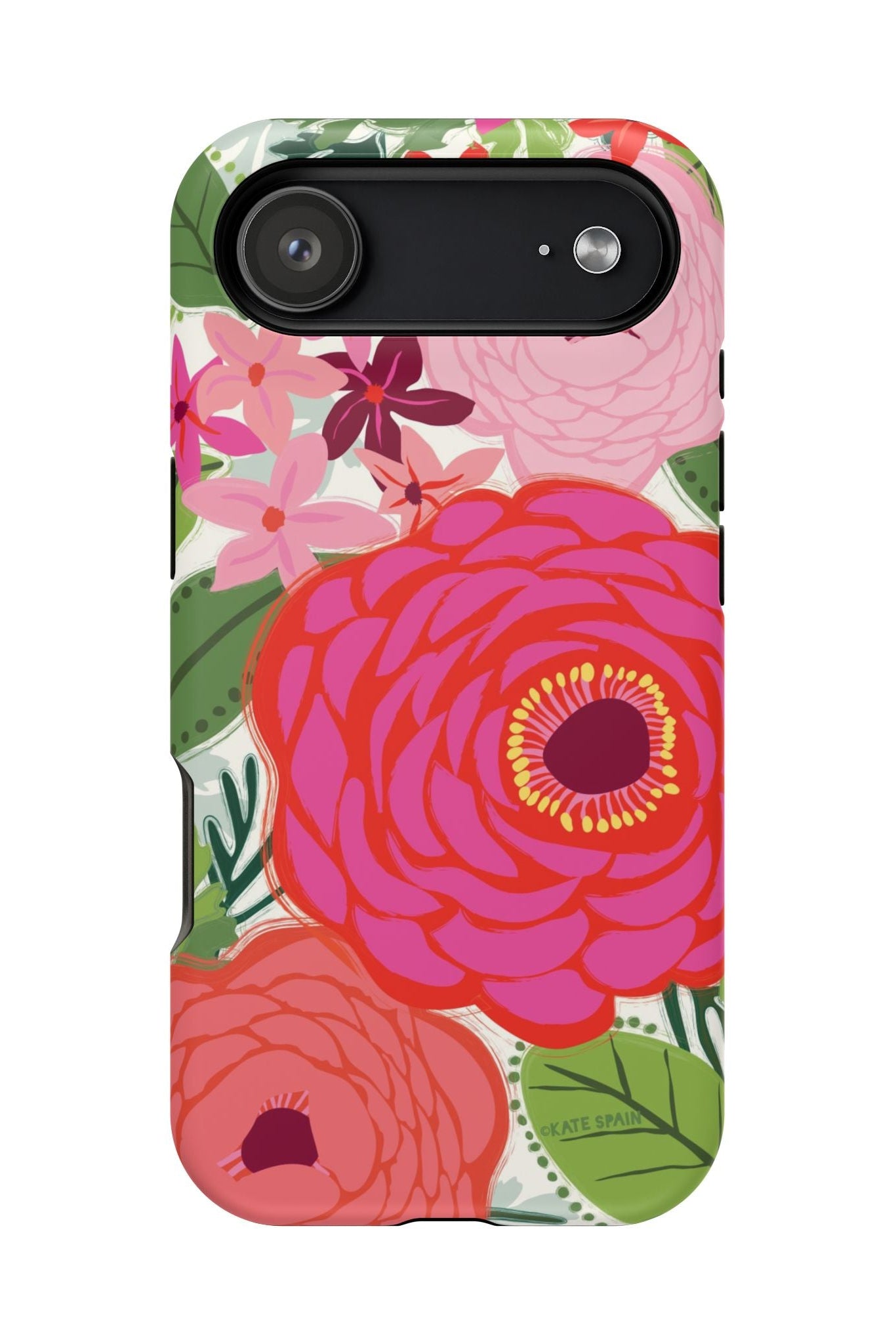 Bloomerie MagSafe iPhone 17 Air Case – Matte | cream, magenta, coral botanical peony floral print